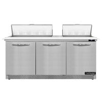 Continental Refrigerator SW72N18C-FB 72" 3 Door Cutting Top Front Breathing Refrigerated Sandwich Prep Table