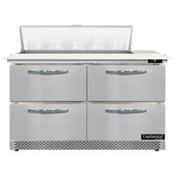 Continental Refrigerator SW48N10C-FB-D 48" 4 Drawer Cutting Top Front Breathing Refrigerated Sandwich Prep Table