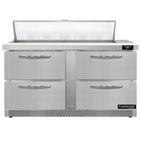 Continental Refrigerator SW60N12-FB-D 60" 4 Drawer Front Breathing Refrigerated Sandwich Prep Table
