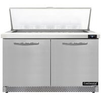 Continental Refrigerator SW48N18M-FB 48" 2 Door Mighty Top Front Breathing Refrigerated Sandwich Prep Table