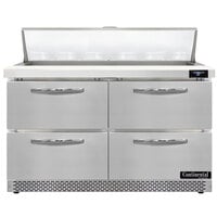 Continental Refrigerator SW48N12-FB-D 48" 4 Drawer Front Breathing Refrigerated Sandwich Prep Table