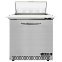 Continental Refrigerator SW32N8C-FB 32" 1 Door Cutting Top Front Breathing Refrigerated Sandwich Prep Table