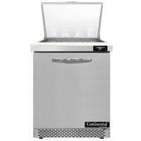 Continental Refrigerator SW27-N-12M-FB 27" 1 Door Mighty Top Front Breathing Refrigerated Sandwich Prep Table