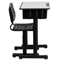 Flash Furniture YU-YCX-046-09010-GG Black Adjustable Height Student Desk and Chair