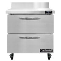 Continental Refrigerator SWF32NBS-D 32" Worktop Freezer with Two Drawers and Backsplash