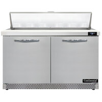Continental Refrigerator SW48-N-12-FB 48" 2 Door Front Breathing Refrigerated Sandwich Prep Table