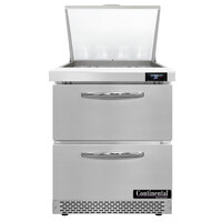 Continental Refrigerator SW27-N-12M-FB-D 27" 2 Drawer Mighty Top Front Breathing Refrigerated Sandwich Prep Table