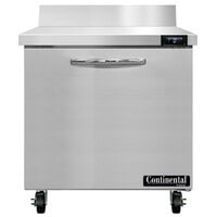 Continental Refrigerator SWF32NBS 32" Single Door Worktop Freezer with Backsplash - 9 Cu. Ft.