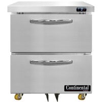 Continental Refrigerator SWF27N-U-D 27" Low Profile Undercounter Freezer with Two Drawers