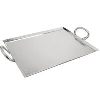 GET SSTPD-1612-MP Hammersmyth 16" x 12" Mirror Polish Hammered Finish Stainless Steel Serving Tray