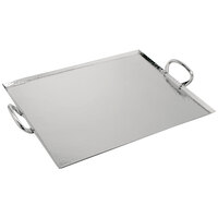 GET SSTPD-1915-MP Hammersmyth 19" x 15" Mirror Polish Hammered Finish Stainless Steel Serving Tray
