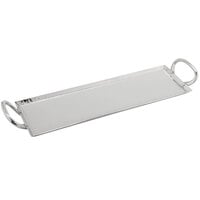 GET SSTPD-1906-MP Hammersmyth 19" x 6" Mirror Polish Hammered Finish Stainless Steel Serving Tray