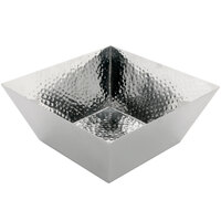 GET SSBPD-8-MP Hammersmyth 8 3/8" x 3 3/4" Square Mirror Polish Hammered Finish Stainless Steel Serving Bowl