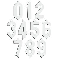 Ketchum Manufacturing 3/4" Plastic White Deli Tag Insert Numbers 0 to 9 with Plastic Case