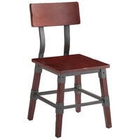 Lancaster Table & Seating Industrial Chair with Mahogany Finish
