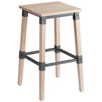 Lancaster Table & Seating Industrial Backless Bar Stool with Antique White Wash Finish
