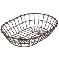 American Metalcraft WBB11 11" x 8" x 2 1/2" Bronze Oval Wire Basket