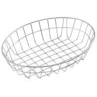 American Metalcraft GOVS811 11" x 8" x 2 1/2" Stainless Steel Oval Wire Basket