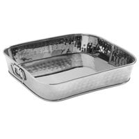 American Metalcraft SHT10 10 1/4" x 10 1/4" Silver Mirror Finish Hammered Stainless Steel Square Food Serving Tub