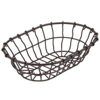 American Metalcraft WBB9 9" x 6" x 2 1/4" Bronze Oval Wire Basket
