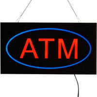 Choice 19" x 10" LED Solid Rectangular Blue and Red ATM Sign with Two Display Modes