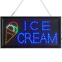 Choice 19" x 10" LED Rectangular Ice Cream Sign with Two Display Modes