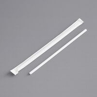 Choice 5 3/4" Slim White Wrapped Sip Straw   - 12000/Case