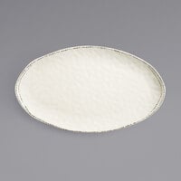 Libbey FH-560MEL Farmhouse 20 1/2" x 11 1/2" Ivory (American White) Oval Organic Melamine Platter - 6/Case