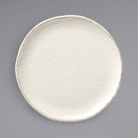 Libbey FH-550MEL Farmhouse 12 1/2" Ivory (American White) Round Organic Melamine Platter - 6/Case