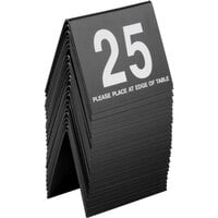 Cal-Mil 234-13 3 1/2" x 3" Black / White Double-Sided Number Table Tents - 1 to 25