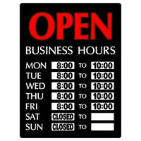 17" x 13" Open Business Hours Vertical LED Sign