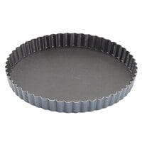 Matfer Bourgeat 332223 Exopan Steel 7 7/8" x 1" Fluted Non-Stick Tart / Quiche Pan with Removable Bottom
