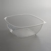 Fineline 15160L-CL Super Bowl Plus 160 oz. Clear Square PET Plastic Bowl - 50/Case