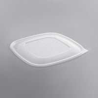 Fineline 15816L-FL Super Bowl Plus Clear Flat PET Plastic Lid for 80 and 160 oz. Square Bowls - 50/Case