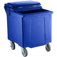 CaterGator 125 lb. Capacity Blue Mobile Ice Bin with Flip Lid