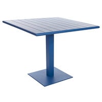 BFM Seating Beachcomber-Margate 24" x 32" Berry Aluminum Dining Height Outdoor / Indoor Table with Square Base