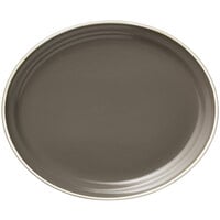 Libbey ENG-8-O Englewood 12" Matte Olive Porcelain Oval Platter - 12/Case
