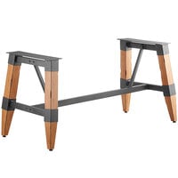 Lancaster Table & Seating Industrial Antique Natural Trestle Table Base for 30" x 72" Table Tops