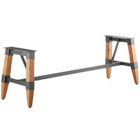 Lancaster Table & Seating Industrial Antique Natural Trestle Table Base for 30" x 96" Table Tops