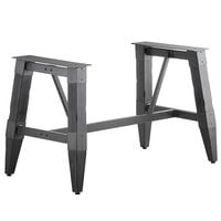 Lancaster Table & Seating Industrial Antique Slate Gray Trestle Table Base for 30" x 60" Table Tops