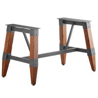 Lancaster Table & Seating Industrial Antique Walnut Trestle Table Base for 30" x 60" Table Tops