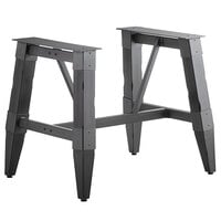 Lancaster Table & Seating Industrial Antique Slate Gray Trestle Table Base for 30" x 48" Table Tops