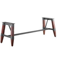 Lancaster Table & Seating Industrial Mahogany Trestle Table Base for 30" x 96" Table Tops