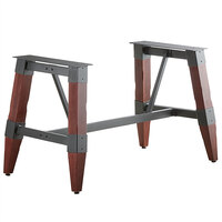 Lancaster Table & Seating Industrial Mahogany Trestle Table Base for 30" x 60" Table Tops