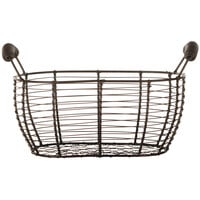 Libbey CWB-15 Country Wire 11 1/2" x 6 3/4" Bread Basket with Handles - 12/Case