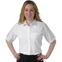 Henry Segal Women's Customizable White Short Sleeve Dress Shirt