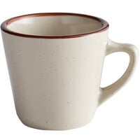 Acopa 7 oz. Brown Speckle Narrow Rim Stoneware Coffee Cup / Mug - 36/Case