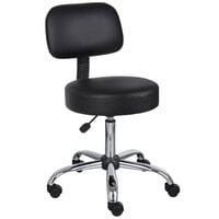 Boss Office B245-BK Black Be Well Medical Professional Adjustable Stool with Back