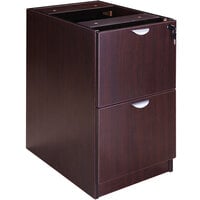 Boss N176-MOC Mocha Laminate Deluxe Locking Pedestal Letter File Cabinet with 2 File Drawers - 16" x 22" x 28 1/2"