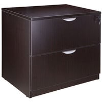 Boss N112-MOC Mocha Laminate Two Drawer Lateral File Cabinet - 31" x 22" x 29"